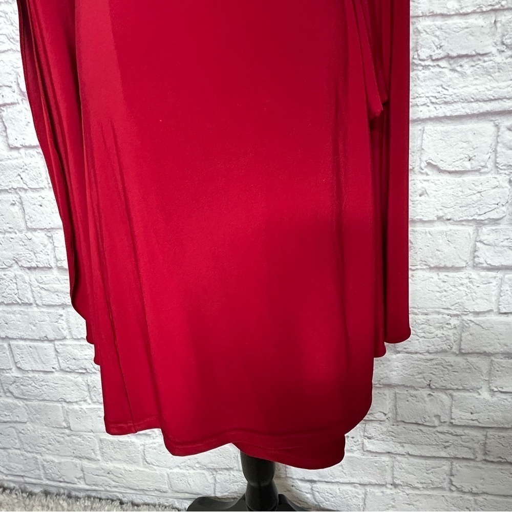 Abi Ferrin Red Bell Sleeve Wrap Dress - Picture 8 of 13